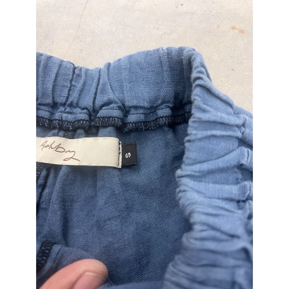 Cynthia Ashby Pants Womens Small Blue Contrast Trim Tulip Leg Vacation Festival - Picture 4 of 6